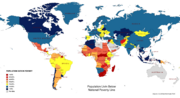 Cartes des pays selon leur taux de pauvreté en 2019