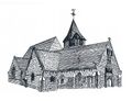 Dessin au crayon de la façade nord-ouest de l'église Saint-Silvin de Mautort.jpg